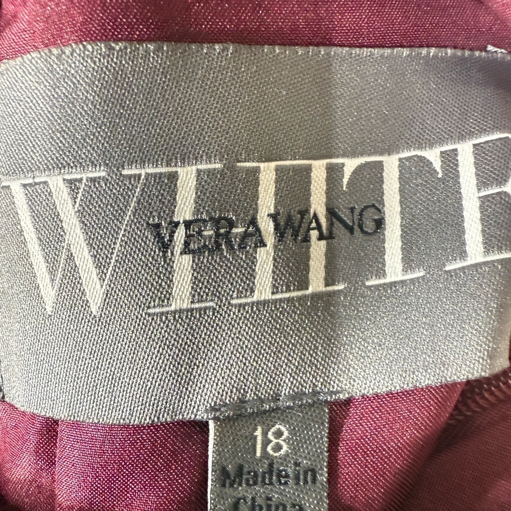Vera Wang White Halter Maxi Dress Burgundy Size 18 NWT - Picture 3 of 8